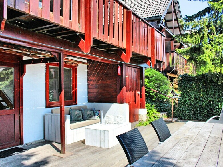 Beautiful Chalet On A Camping, With Different Terraces And A Beautiful View