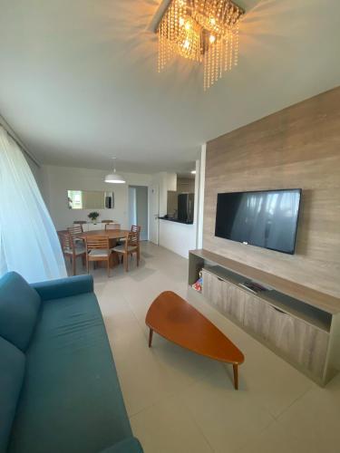 Apartamento Vista Mar A 3 Minutos Do Beach Park Com 3 Quartos