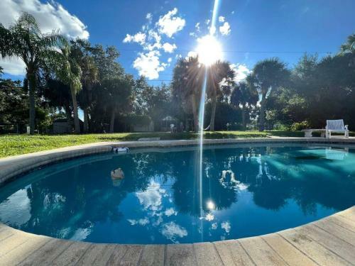 Pool House With One Of A Kind Garden