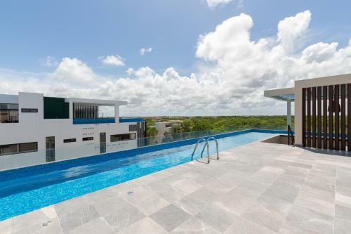 Apartamento Charming Studio With Incredible Terrace Rooftop Pool In Aldea Zama