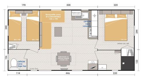 Mobilhome 2 Ch - Lave Linge - Es105