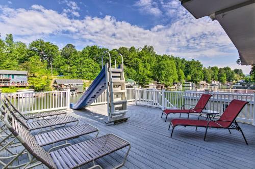 Unique Lake Lure Hideaway With Dock, Waterslide