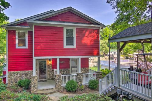 Unique Lake Lure Hideaway With Dock, Waterslide