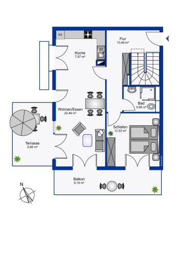 Apartamento Wohnen Am S�dstrand - Ferienwohnung 0 7