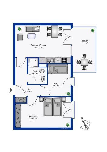 Apartamento Wohnen Am S�dstrand - Ferienwohnung 1 6