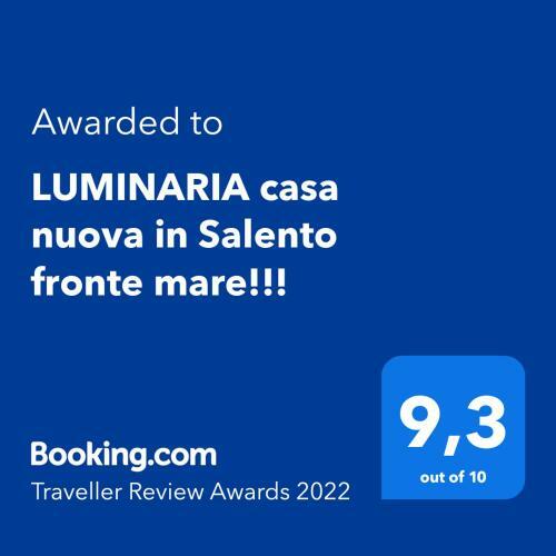"luminaria" Casa Nuova In Salento Fronte Mare!!!