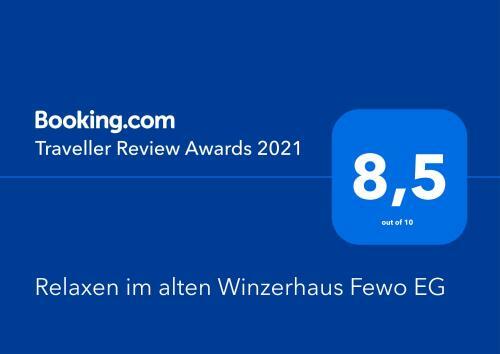 Apartamento Relaxen Im Alten Winzerhaus Fewo Eg