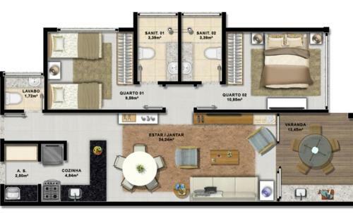 Apartamento Luxo Barra Grande Pen�nsula de Mara�
