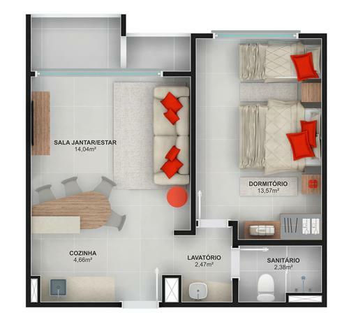 Apartamento Praias Do Lago Eco Resort - Flat