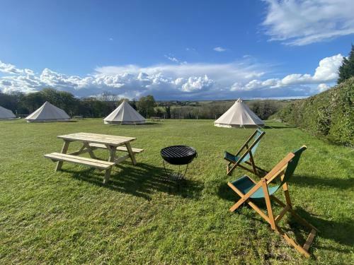 Home Farm Glamping Bell Tents With Log Burner And Fire Pit
