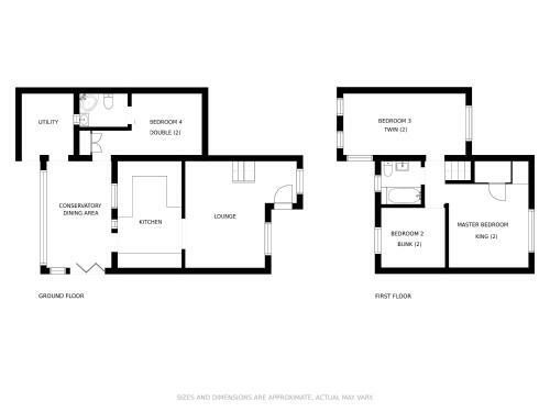 Pebbles Croyde Sleeps 8 4 Bedrooms