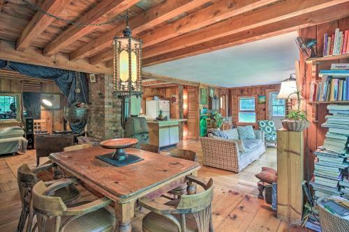 The Mill River Cabin With Fireplace And River View!