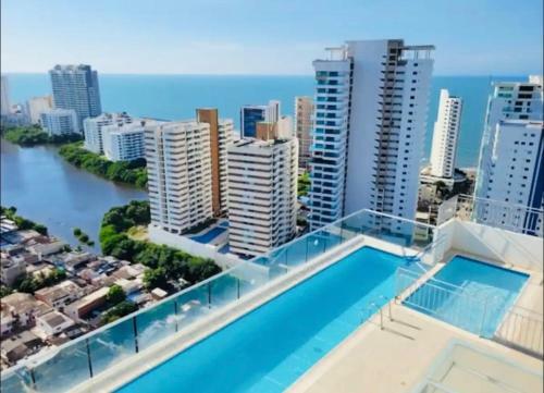 Apartamento Lindo Apto Vista Al Mar,central Y Piscina Rooftop