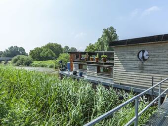 Cushy Boat In Merkem With Terrace
