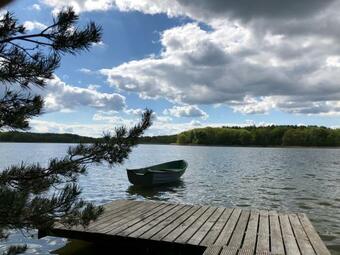 Ferienhaus Reetdach 1300qm Privatgrundst�ck Bootssteg Templin L�bbesee Uckermark Erholung Pur Seenplatte